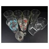 Vintage Glassware Set - A&W Mug, Bubble Up Glass, Highball & Square Tumblers