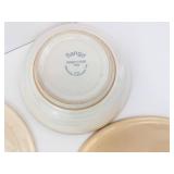 Buffalo China Serving Bowl, Dansk Plate, Universal Pottery Divided Plate, Sango Bowls (Lot of 5)