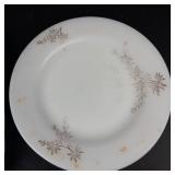 Corelle Twilight Grove Square Plates (2) & Federal Glass Golden Glory Milk Glass Plates (2)