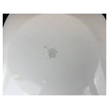 Corelle Twilight Grove Square Plates (2) & Federal Glass Golden Glory Milk Glass Plates (2)