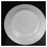 Corelle Twilight Grove Square Plates (2) & Federal Glass Golden Glory Milk Glass Plates (2)