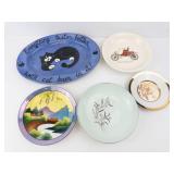 Five Vintage Plates: Noritake Mountain, Veasey Oval, Oldsmobile Runabout, Chokin, Strawflower