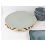 Dishware Assortment (Lot of 12) - Colored Plates & Bowls