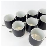 Porcelain Black & White Pedestal Espresso Mugs (Lot of 8)