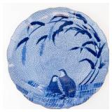 Arita Blue Chinese Quail - 4-Piece Fine Porcelain Set Made in Japan