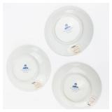 Arita Blue Chinese Quail - 4-Piece Fine Porcelain Set Made in Japan
