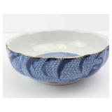 Arita Blue Chinese Quail - 4-Piece Fine Porcelain Set Made in Japan