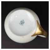 Porcelain Creamer & Lidded Sugar Bowl Set - Floral Roses, Gold Trim, Germany