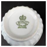 Aynsley Creamer & Floral Ribbed Bowl - England Bone China 2-Piece Set