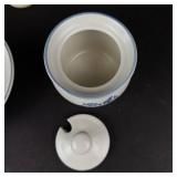 Delft Blue & White Ceramic Dinnerware Set - 5-Piece with Salt & Pepper Shakers, Creamer, Sugar Jar, Bowl