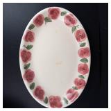 Rose Pattern Ceramic Dinnerware Set - Bowl, Plate & Oval Platter