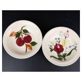 Knowles Utility Ware Bowl with 3 Blue Ridge Plates - Hand Painted, Made in USA