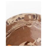 Handmade Ceramic Lidded Pot - Brown & Tan Swirl Glaze