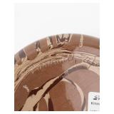 Handmade Ceramic Lidded Pot - Brown & Tan Swirl Glaze