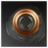 Princess House Crystal Salad Bowl on Copper Pedestal Base - Mid-Century Modern