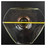 Princess House Crystal Salad Bowl on Copper Pedestal Base - Mid-Century Modern