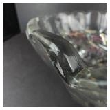 Indiana Glass Harvest Grape Footed Bowl - Garland Purple Carnival Glass Iridescent