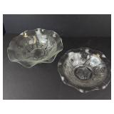 Jeannette Iris & Herringbone Ruffled Edge Bowls (Lot of 2)
