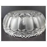 Crystal Cut Glass Bowl - Sunburst Center Pattern, Diamond-Cut Sides