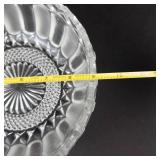 Crystal Cut Glass Bowl - Sunburst Center Pattern, Diamond-Cut Sides