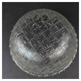 Indiana Glass Basketweave Clear Glass Bowl - Vintage Pressed Pattern, Scalloped Edge
