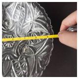 Anchor Hocking Stars & Bars 1000-Line Footed Glass Bowl - Vintage