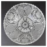 Crystal Glass Bowl - 8 in Diameter - Cut-Glass Pattern (Broken)