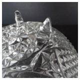 Crystal Glass Bowl - 8 in Diameter - Cut-Glass Pattern (Broken)