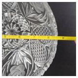 Crystal Glass Bowl - 8 in Diameter - Cut-Glass Pattern (Broken)
