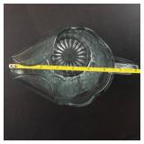 Pitcher - Vintage pressed glass with fluted panels and scalloped rim
