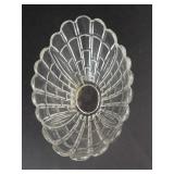 Clear Glass Bowl - Petal-Pattern, 9-Inch Diameter