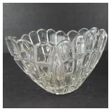 Clear Glass Bowl - Petal-Pattern, 9-Inch Diameter