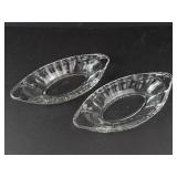 Banana Split Dishes - Clear Glass, Vintage, Mexico Marked (Lot of 2)