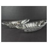 Banana Split Dishes - Clear Glass, Vintage, Mexico Marked (Lot of 2)