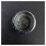 Mid-Century Modern Glass Cocktail Shaker - Etched Floral Design, 9 in Tall