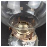 Lamplight Farms Vintage Glass Oil Lamp - Brass Burner, 13in Tall