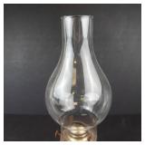 Lamplight Farms Vintage Glass Oil Lamp - Brass Burner, 13in Tall