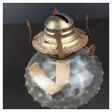 Lamplight Farms Vintage Glass Oil Lamp - Brass Burner, 13in Tall