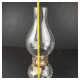 Lamplight Farms Vintage Glass Oil Lamp - Brass Burner, 13in Tall