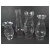 Empire Glass Oil Lamp Tops - Assortment of 4