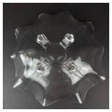 Cambridge Glass Co. 1930s 4-Toed Fancy Ruffle Centerpiece Bowl