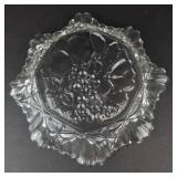 Federal Glass Pioneer Pattern Serving Platter - Vintage Clear Glass, Grapes Motif