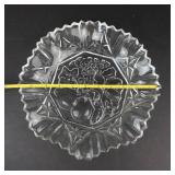 Federal Glass Pioneer Pattern Serving Platter - Vintage Clear Glass, Grapes Motif