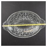 Anchor Hocking Vintage Divided Oval Relish Dish - Pressed Glass Star Pattern