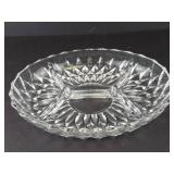 Val St Lambert Crystal Divided Relish Dish - Four-Compartment Diamond-Cut Pattern