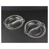 Imperial Glass Candlewick Divided Relish Dishes - Pair (2 Pieces)