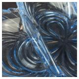 Cambridge Glass Blue 3-Part Relish Dish - Vintage Cloverleaf Design (Chipped Rim)