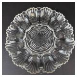 Anchor Hocking Vintage Clear Glass Deviled Egg Plate - 12 Wells, 9in Diameter