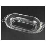 Vintage Duncan & Miller Teardrop Pattern Oval Relish Dish & Indiana Glass Crystal Relish Dish