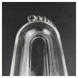 Vintage Duncan & Miller Teardrop Pattern Oval Relish Dish & Indiana Glass Crystal Relish Dish